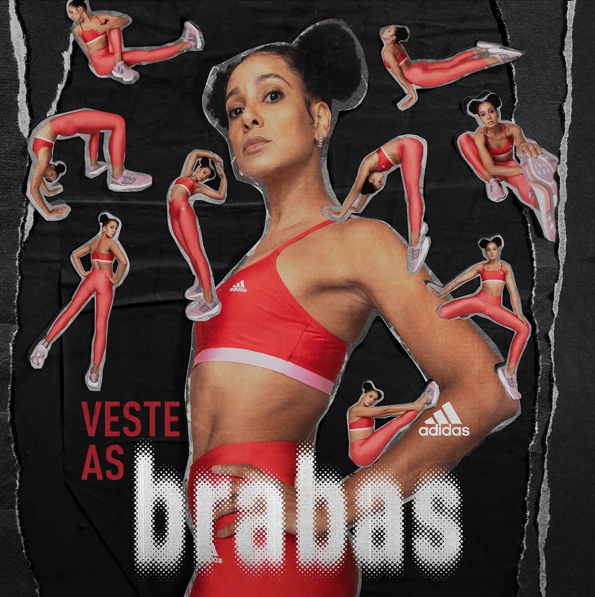 Ester Dias wearing adidas veste as brabas